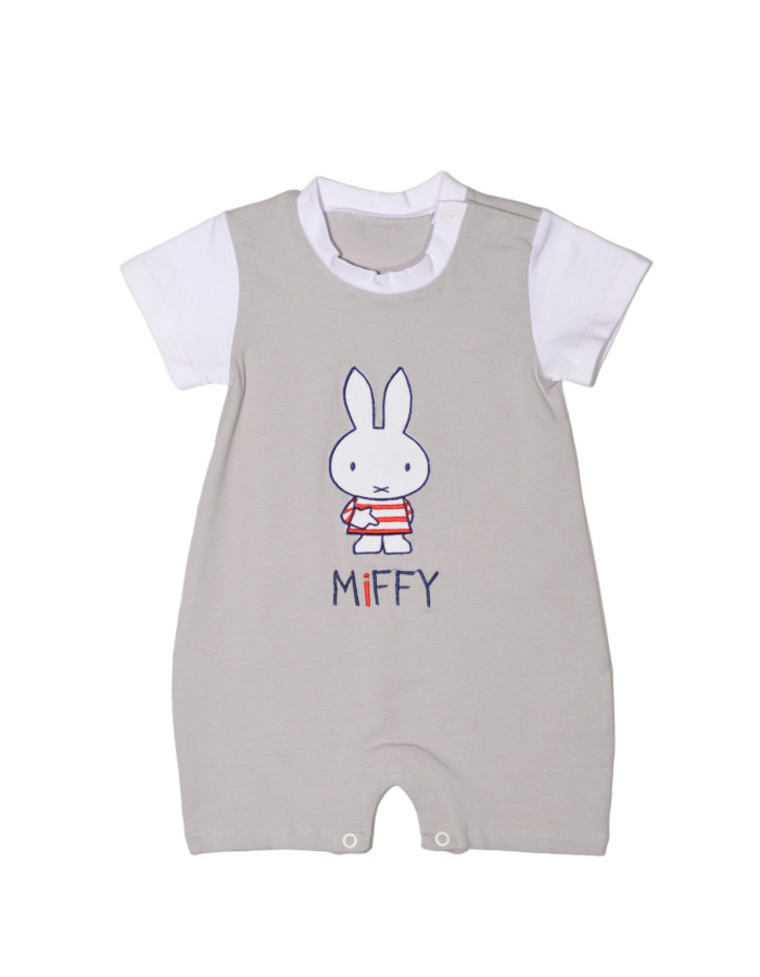 Miffy Des.15 Φορμάκι Καλοκαιρινό Γκρι Με Κέντημα 9-12 Mηνών/74 cm | 48-8752-74/15