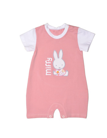Miffy Des.16 Φορμάκι Καλοκαιρινό Ροζ Μεσαίο Με Κέντημα 9-12 Mηνών/74 cm | 48-8752-74/16