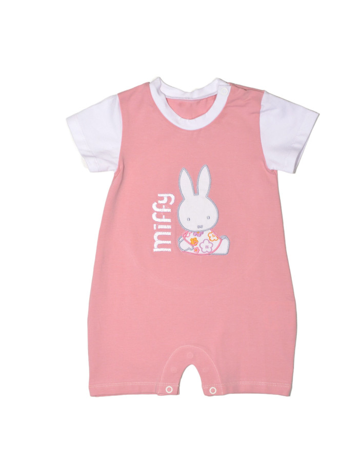 Miffy Des.16 Φορμάκι Καλοκαιρινό Ροζ Μεσαίο Με Κέντημα 9-12 Mηνών/74 cm | 48-8752-74/16