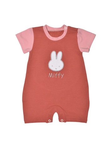 Miffy Des.17 Φορμάκι Καλοκαιρινό Ροζ Σκούρο Με Κέντημα 9-12 Mηνών 74 cm | 48-8752-74/17