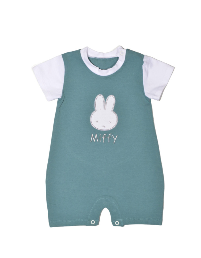 Miffy Des.18 Φορμάκι Καλοκαιρινό Μέντα Σκούρο Με Κέντημα 9-12 Mηνών/74 cm | 48-8752-74/18
