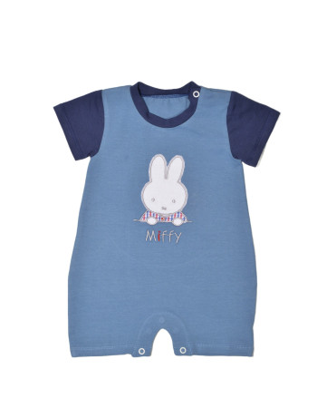 Miffy Des.19 Φορμάκι Καλοκαιρινό Μπλε Μεσαίο Με Κέντημα 9-12 Mηνών 74 cm | 48-8752-74/19
