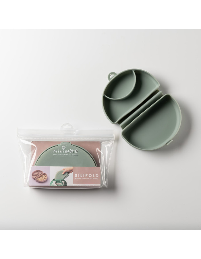 Miniware Des.13 Αναδιπλούμενο Πιάτο Σιλικόνης με βάση βεντούζα Μέντα | 51-5011/13