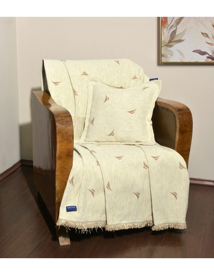 Ριχτάρι Τριθέσιο 180x300cm Σενίλ Εκρού Design 1000 | 49-10102/1000