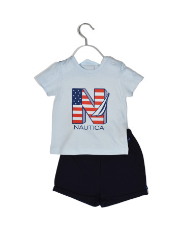 Design 11 Σετ T-Shirt & Shorts Jersey Light Blue / Navy 68cm 3-6 μηνών | 49-2021-68/11
