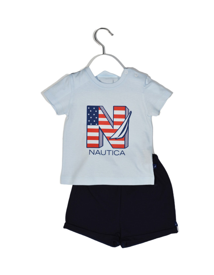 Design 11 Σετ T-Shirt & Shorts Jersey Light Blue / Navy 68cm 3-6 μηνών | 49-2021-68/11