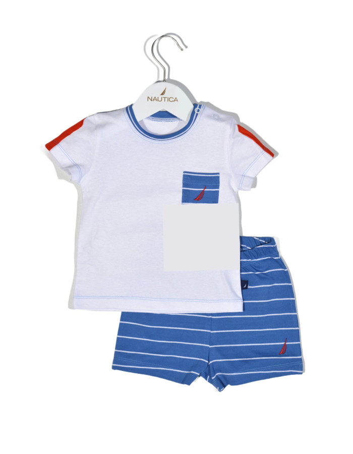 Σετ T-Shirt & Shorts Jersey Organic Design 11 Μπλε Ριγέ 68cm | 49-2121-68/11