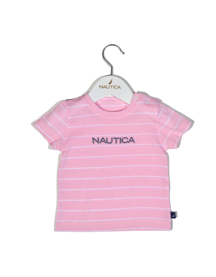 T-Shirt Jersey Organic Design 12  Ροζ Ριγέ 74cm 6-9 μηνών | 49-2110-74/12