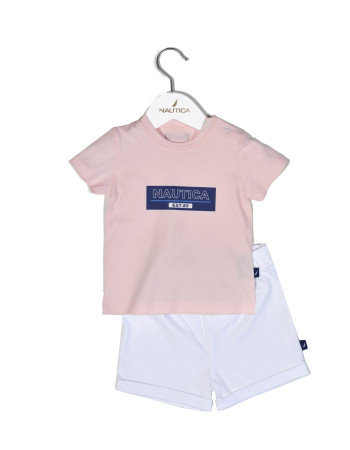 Design 12 Σετ T-Shirt & Shorts Jersey Pink/White 68cm 3-6 μηνών | 49-2021-68/12