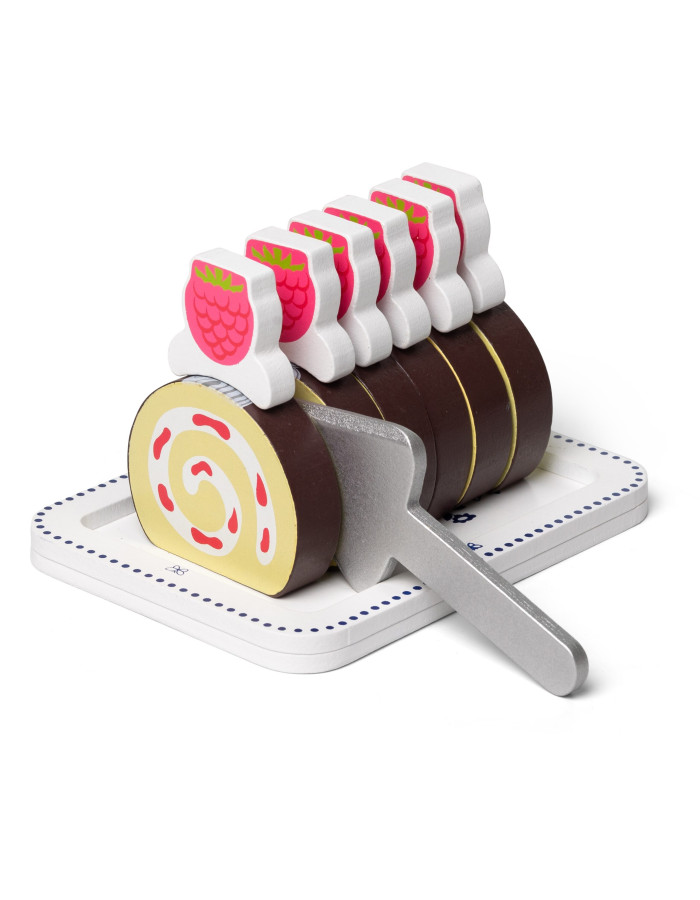 Ξύλινo Κέικ Swiss Roll με Σπάτουλα - Mama Memo | 56-85621