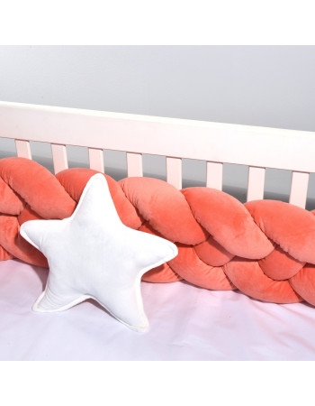 Πλεξούδα βελουτέ 20Χ200 cm Κοραλλί Τετραπλή Design 9060 Oliver Baby | 46-6714-4/9060