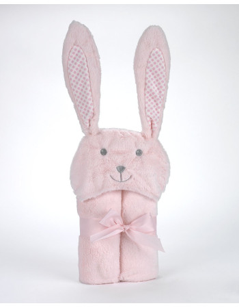 Κουβέρτα Pompon Rabbit 75Χ95cm Ροζ MORA | 58-5388/04