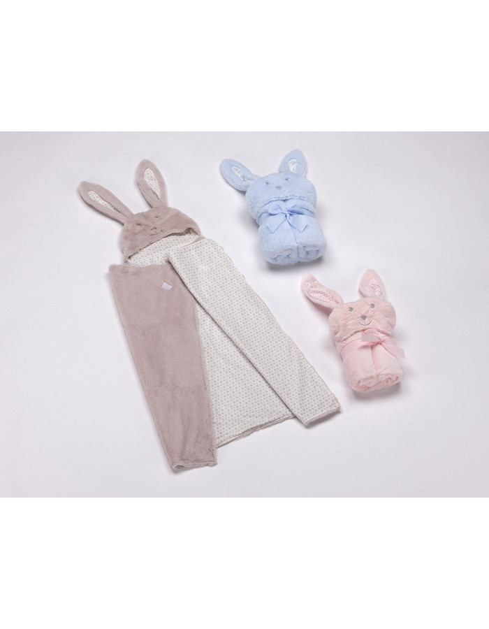 Κουβέρτα Pompon Rabbit 75Χ95cm Γαλάζιο MORA | 58-5388/05