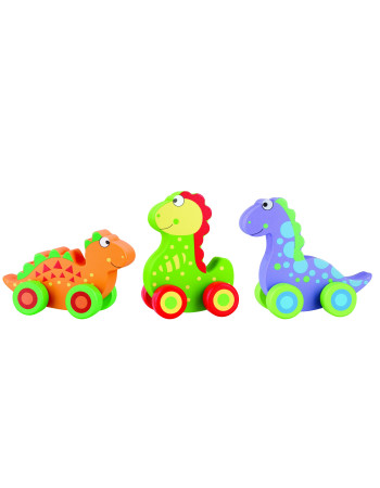 Σετ 3 Δεινόσαυροι Push & Pull Dinosaurs Orange Tree Toys | 60-07403