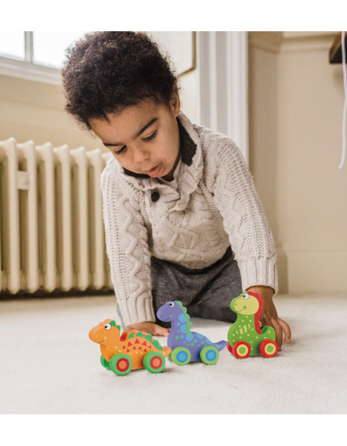 Σετ 3 Δεινόσαυροι Push & Pull Dinosaurs Orange Tree Toys | 60-07403