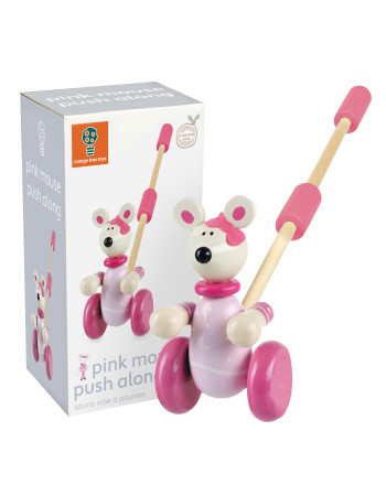 Παιχνίδι Ώθησης Pink Mouse Animals Orange Tree Toys (FSC®) | 60-02333