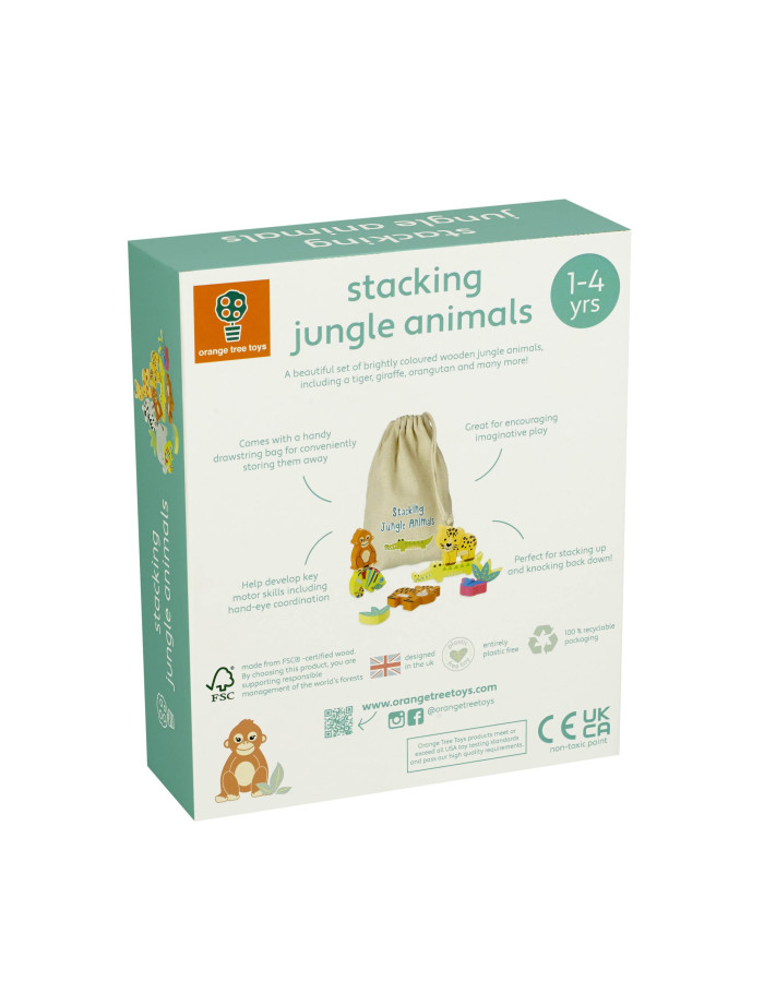 Πύργος Στοίβαξης Jungle Animals Orange Tree Toys | 60-12896