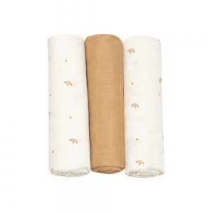 Σετ 3 Πάνες Μουσελίνας - Λευκό/Καμηλό - Trois Kilos Sept | 55-8135051