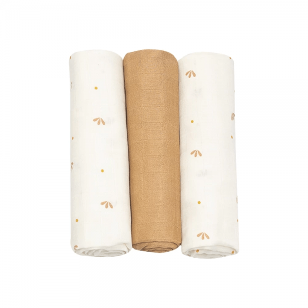 Σετ 3 Πάνες Μουσελίνας - Λευκό/Καμηλό - Trois Kilos Sept | 55-8135051