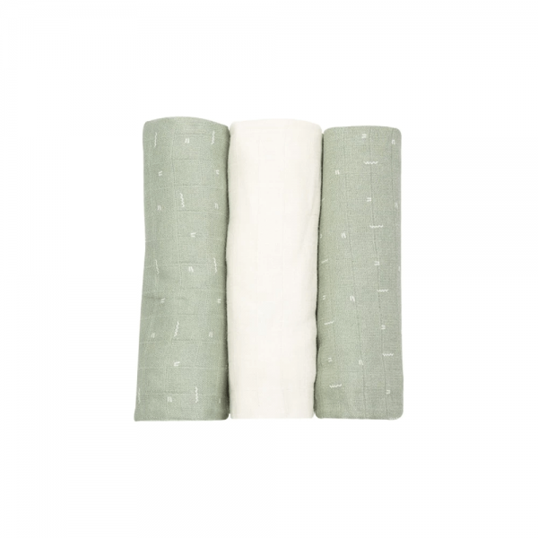 Σετ 3 Πάνες Μουσελίνας - Μέντα/Λευκό - Trois Kilos Sept | 55-8135050