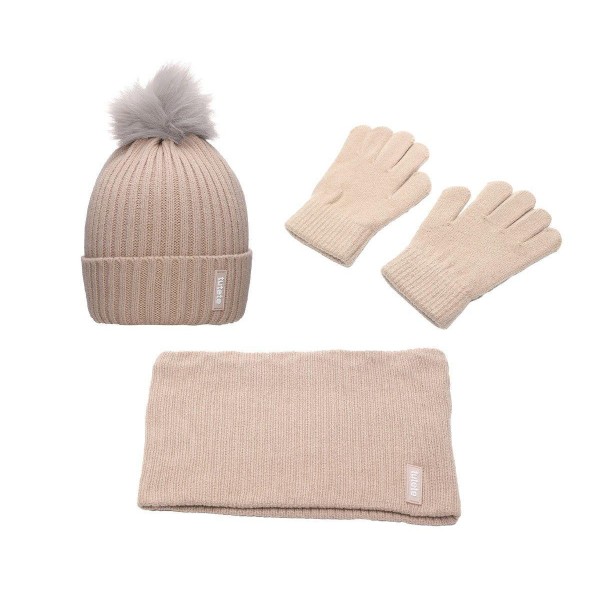 Σετ Σκουφάκι-Γάντι-Κασκόλ Μπεζ - Tutete | 61-88847