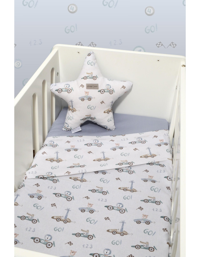 Σετ 2 Σεντόνια Λίκνου 80x110cm 100% Βαμβάκι Des. 421 Oliver Baby | 46-6704/421