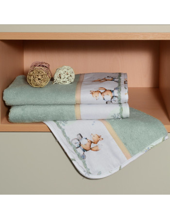 Σετ πετσέτες 2 τεμ 100% βαμβάκι 450 γρμ/τμ 30x50 & 70x120 Design 423 Oliver Baby | 46-6760/423