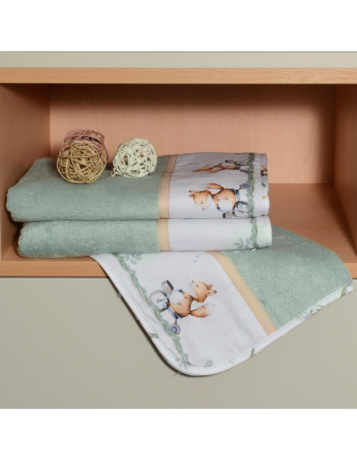 Σετ πετσέτες 2 τεμ 100% βαμβάκι 450 γρμ/τμ 30x50 & 70x120 Design 423 Oliver Baby | 46-6760/423