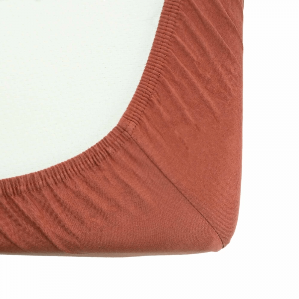 Κατωσέντονο Με Λάστιχο Μακώ Jersey Τερακότα 70x140cm Trois Kilos Sept | 55-8161010