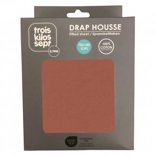 Κατωσέντονο Με Λάστιχο Μακώ Jersey Τερακότα 70x140cm Trois Kilos Sept | 55-8161010