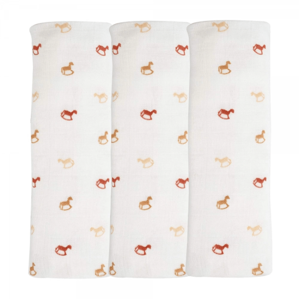 Σετ 3 Πάνες Μουσελίνας - Αλογάκια - Trois Kilos Sept | 55-8135055