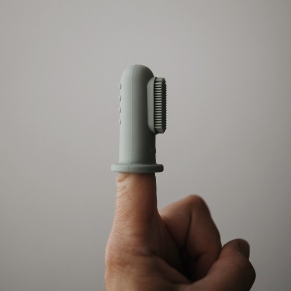 2 Βρεφικές Οδοντόβουρτσες Δακτύλου Σιλικόνης Cambridge Blue/Shifting Sand - Mushie | 66-2550253