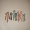 Σετ 2 Εκπαιδευτικά Κουταλάκια Σιλικόνης Cambridge Blue/Shifting Sand - 2 Pack - Mushie | 66-101627
