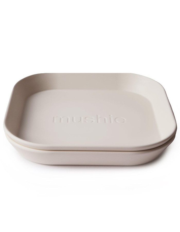 Σετ 2 Τετράγωνα Πιάτα PP Ivory - Mushie | 66-2304094