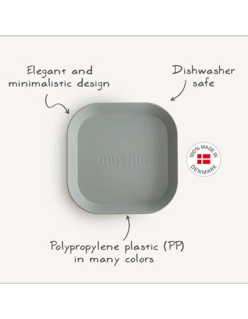 Σετ 2 Τετράγωνα Πιάτα PP Sage - Mushie | 66-2304163