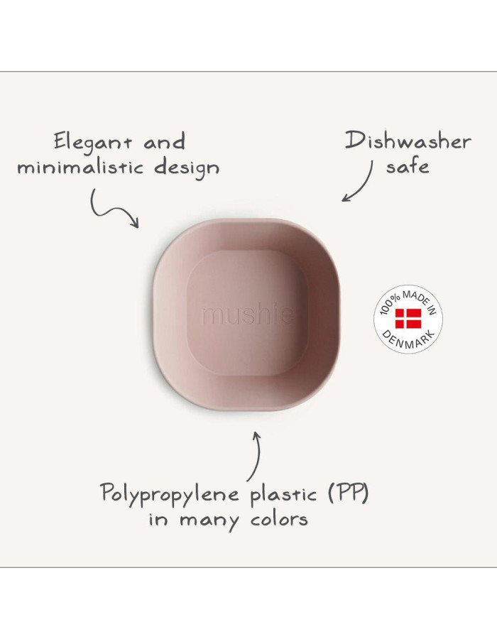 Σετ 2 Τετράγωνα Μπωλ PP Blush - Mushie | 66-2314019