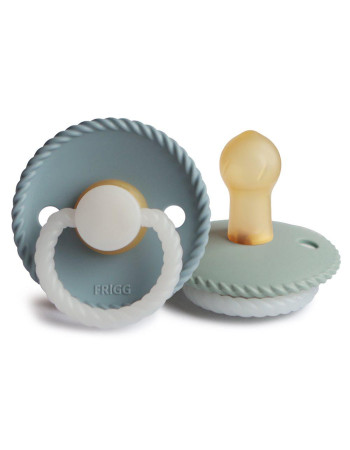 Σετ 2 Πιπίλες Latex Νυκτός FRIGG Rope Stone Blue/Sage 0-6 Μηνών | 67-100173