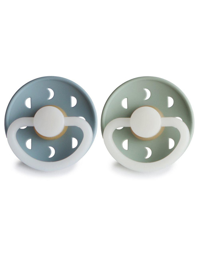 Σετ 2 Πιπίλες Latex Νυκτός FRIGG Moon Phase Stone Blue/Sage 6-18 Μηνών | 67-100178
