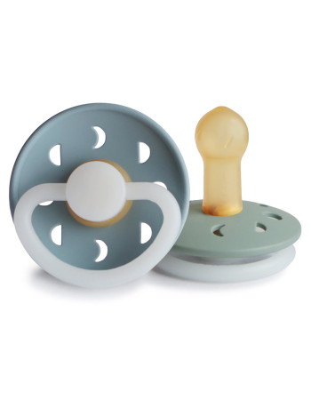 Σετ 2 Πιπίλες Latex Νυκτός FRIGG Moon Phase Stone Blue/Sage 6-18 Μηνών | 67-100178