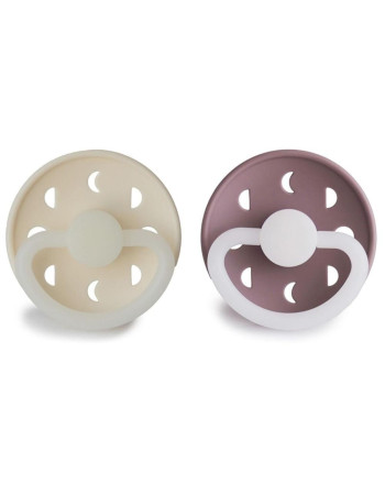 Σετ 2 Πιπίλες Σιλικόνης Νυκτός FRIGG Moon Phase Cream/Twilight Mauve 0-6 Μηνών | 67-100191