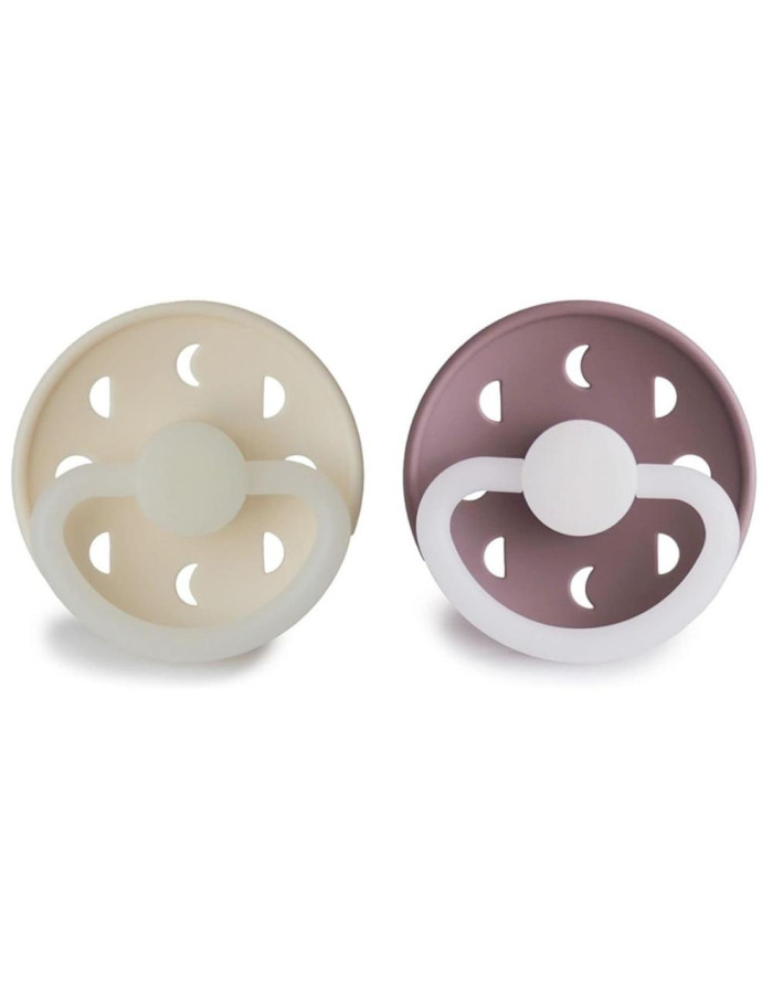 Σετ 2 Πιπίλες Σιλικόνης Νυκτός FRIGG Moon Phase Cream/Twilight Mauve 0-6 Μηνών | 67-100191