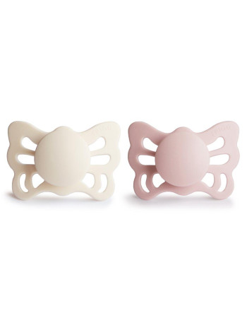 Σετ 2 Ανατομικές Πιπίλες Σιλικόνης FRIGG Butterfly Cream/Blush 0-6 Μηνών | 67-100479