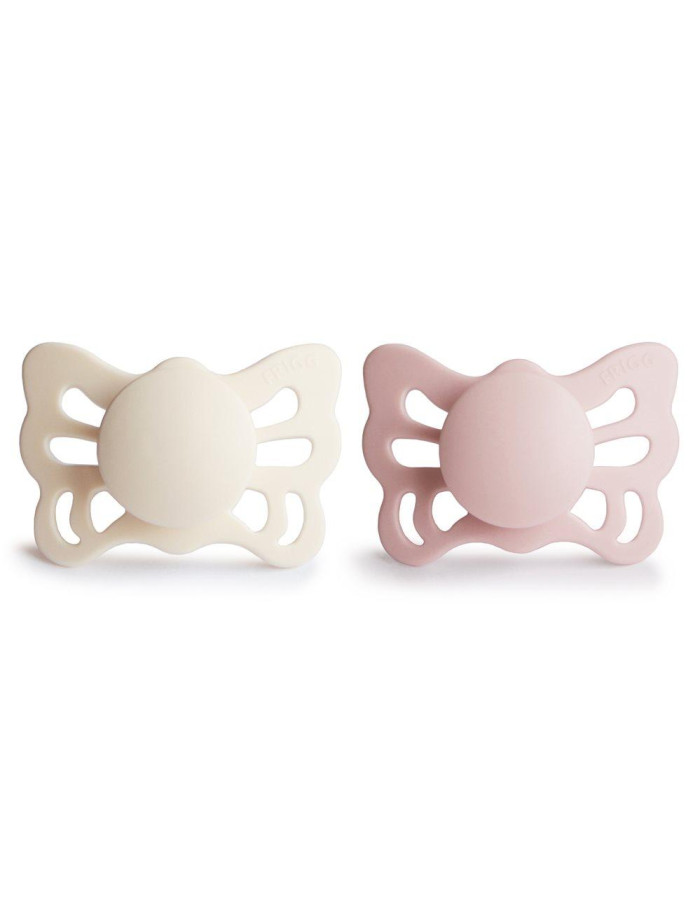 Σετ 2 Ανατομικές Πιπίλες Σιλικόνης FRIGG Butterfly Cream/Blush 0-6 Μηνών | 67-100479