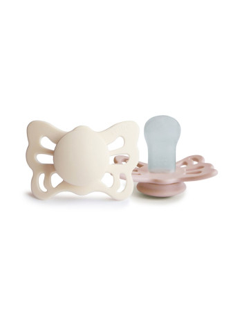 Σετ 2 Ανατομικές Πιπίλες Σιλικόνης FRIGG Butterfly Cream/Blush 0-6 Μηνών | 67-100479