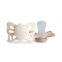 Σετ 2 Ανατομικές Πιπίλες Σιλικόνης FRIGG Butterfly Cream/Blush 0-6 Μηνών | 67-100479