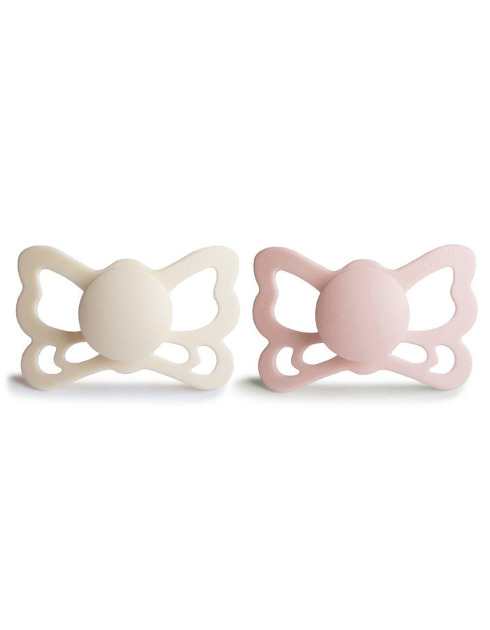 Σετ 2 Ανατομικές Πιπίλες Σιλικόνης FRIGG Butterfly Cream/Blush 6-18 Μηνών | 67-100491