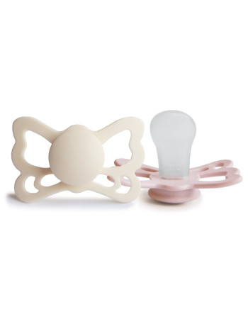 Σετ 2 Ανατομικές Πιπίλες Σιλικόνης FRIGG Butterfly Cream/Blush 6-18 Μηνών | 67-100491