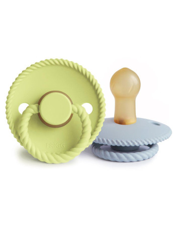 Σετ 2 Πιπίλες Latex FRIGG Rope Green Tea/Powder Blue 0-6 Μηνών | 67-101601