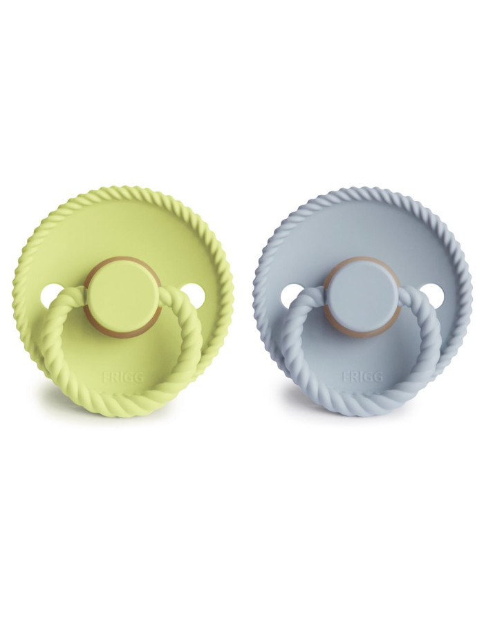 Σετ 2 Πιπίλες Latex FRIGG Rope Green Tea/Powder Blue 6-18 Μηνών | 67-101602