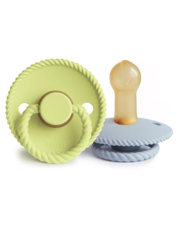 Σετ 2 Πιπίλες Latex FRIGG Rope Green Tea/Powder Blue 6-18 Μηνών | 67-101602